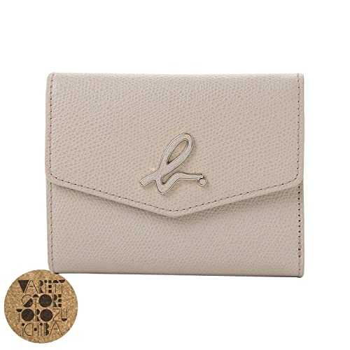 極美　agnes b アニエスベー　二つ折財布　カード入小銭入充実　ベージュ×白 極美agnes b アニエスベー二つ折財布カード入小銭入充実ベージュ×白