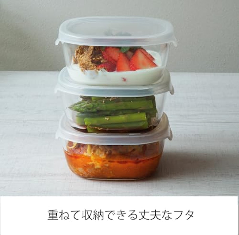 耐熱ガラス製 保存容器 角 3