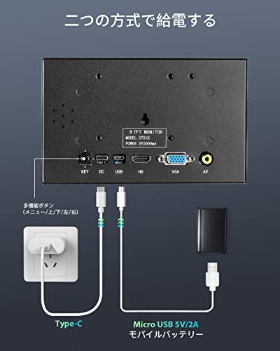8インチモバイルモニター 4