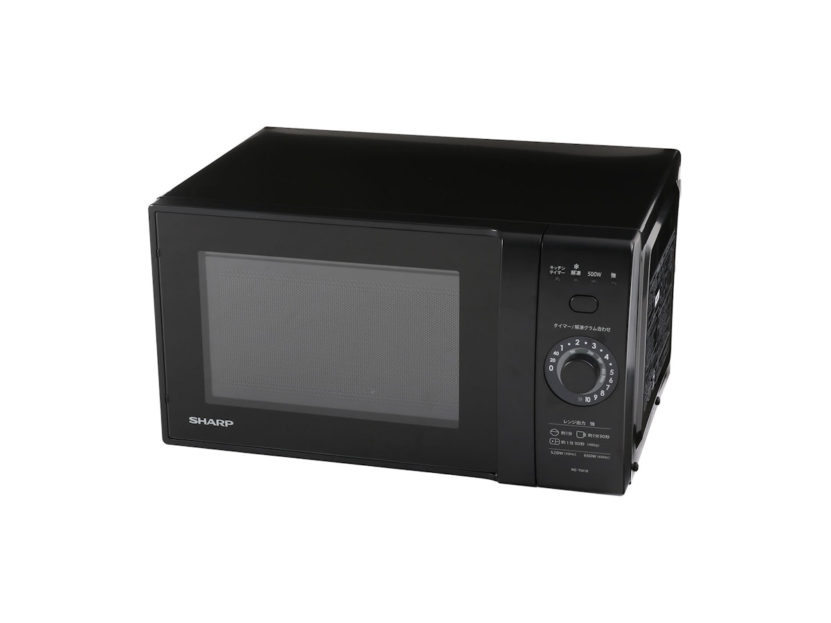SHARP RE-TM18-B 500W 黒 単機能電子レンジ 2023年製 シャープ 単機能レンジ RE-TM18を検証レビュー!単機能電子