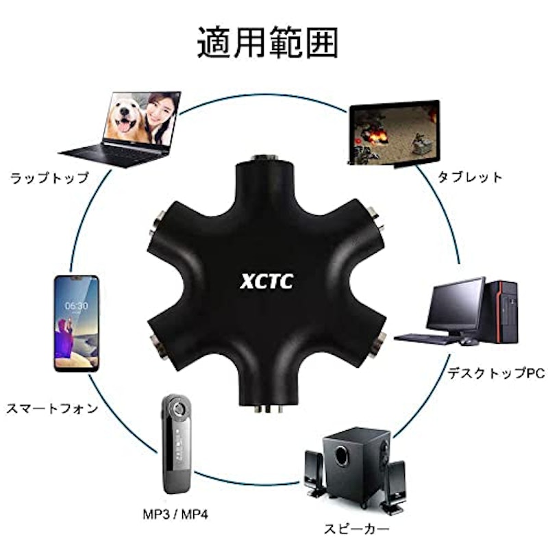 マルチヘッドホンオーディオスプリッター 5