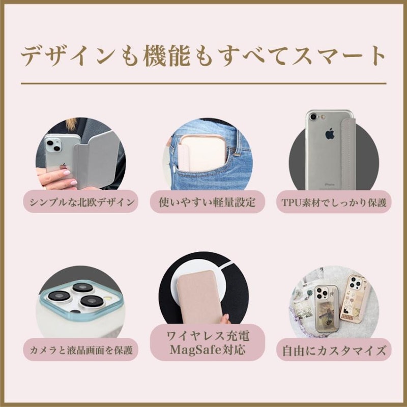 背面クリア手帳型ケース 2