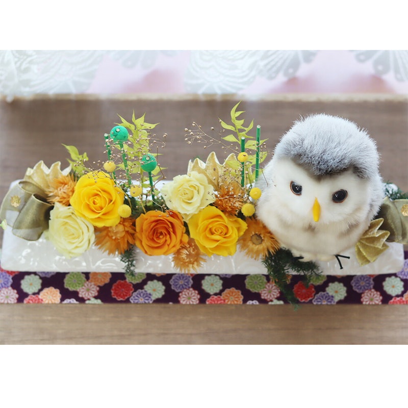 花長寿(ふくろう)プリザ 1