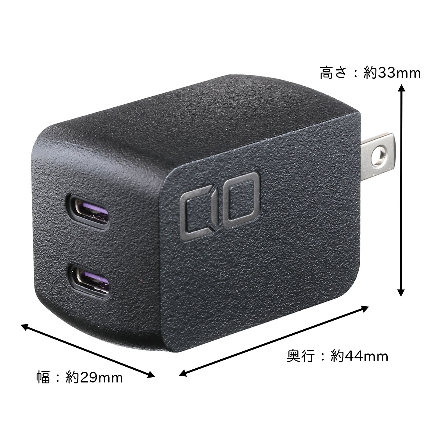【新品未開封】CIO CIO-G45W2C-BK BLACK USB-C×2 : CIO NovaPort DUO 45W USB-C 2-Port GaN USB PD Charger