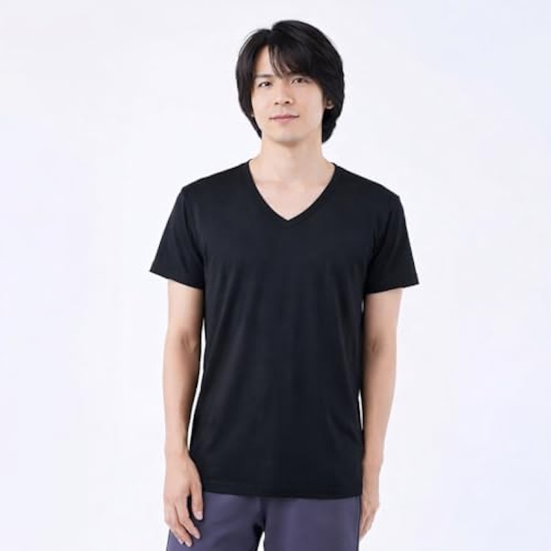 Vネック半袖インナー 3