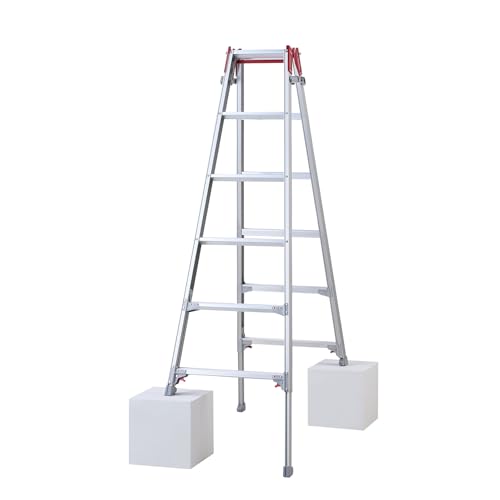 伸縮はしご 六脚アジャスト式脚立 伸縮脚立アルミ製軽量脚立 多機能アルミはしご 折り畳み 脚立 家庭 アルミニウム合金 厚手の折りたたみ梯子 滑り止めペダル 移
