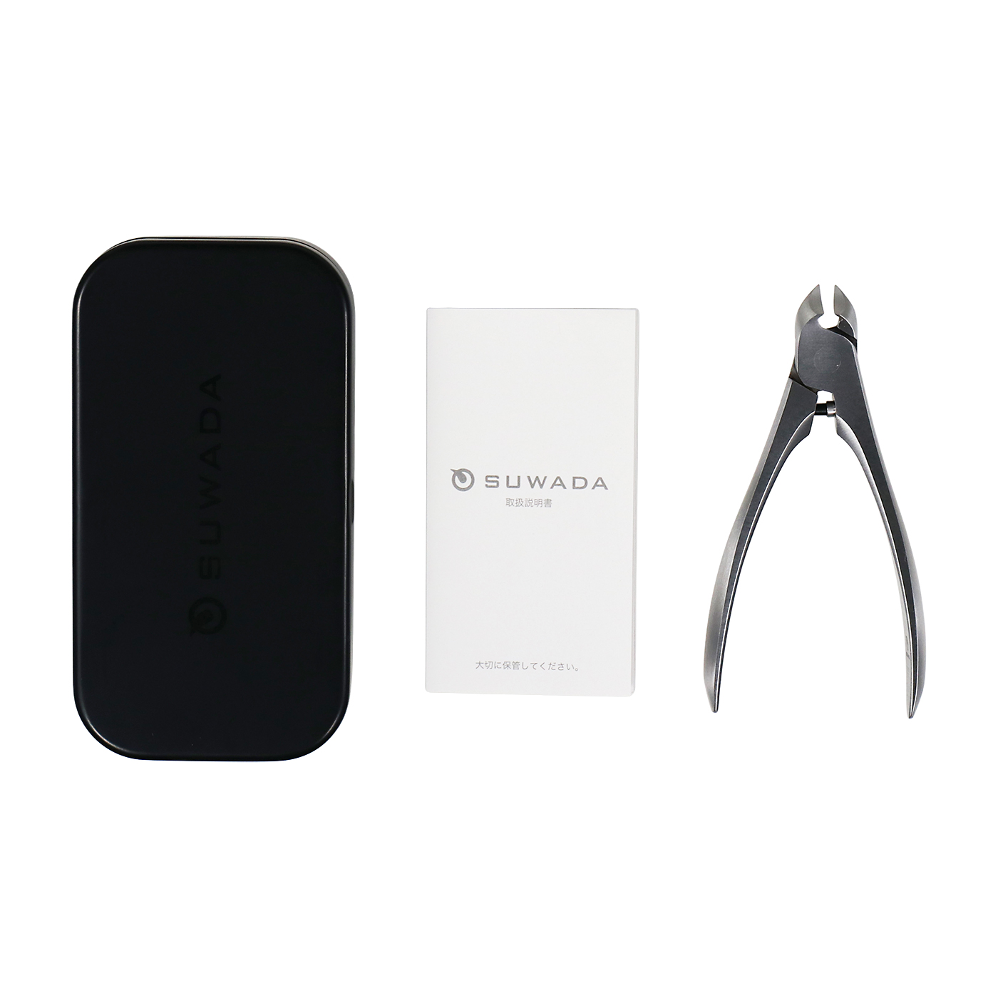 SUWADA つめ切り 爪切り ネイルニッパー ブラック L ニッパー型 ネイル