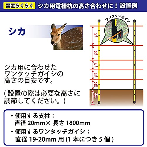 イノシシ用ガイシ2個付電柵杭 3