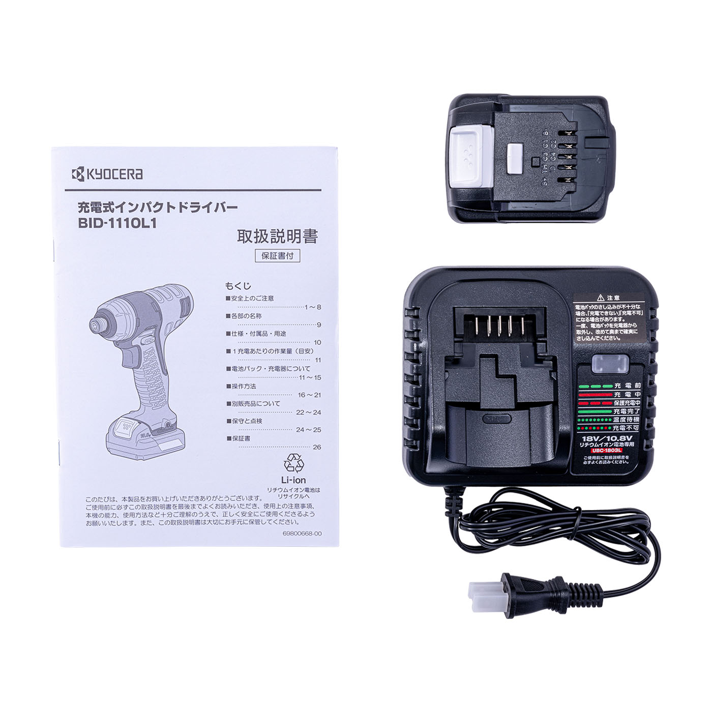 京セラインダストリアルツールズ 充電式インパクトドライバー