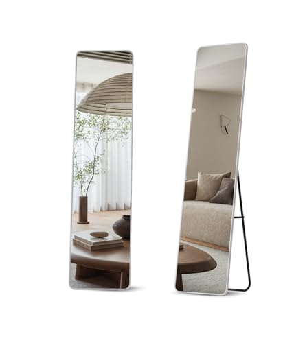 全身鏡 スリムスタンドミラー 146cm ホワイト 新品 壁掛け