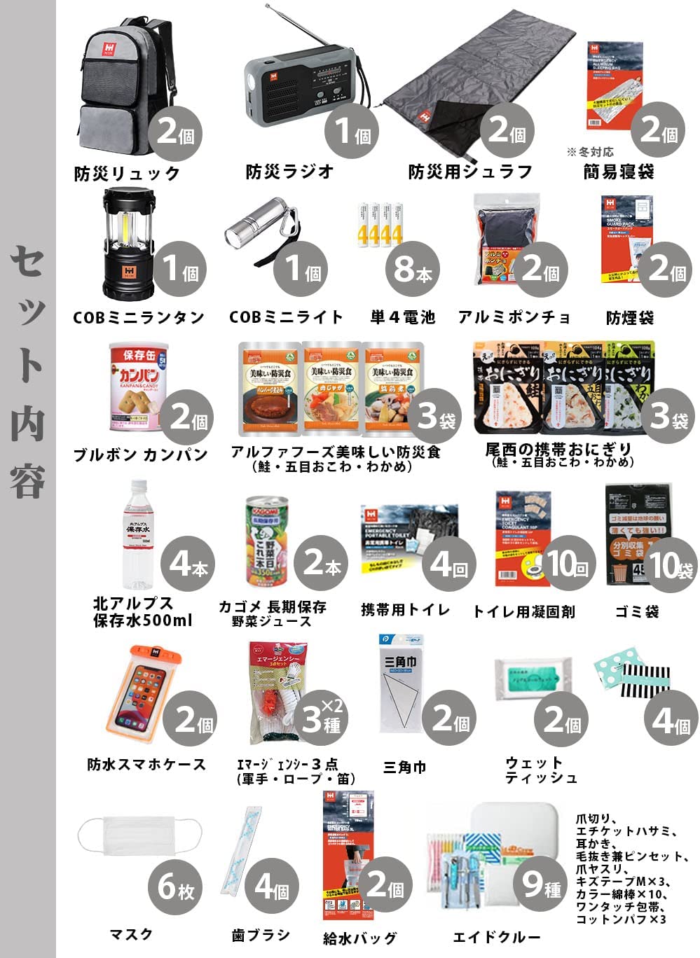 防災セット2人用 2