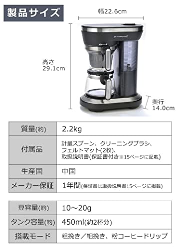 YAMAMOTO　コーヒーメーカー YS0005BK 山本電気 YS0005BK コーヒーメーカー YAMAMOTO 450mL ブラック