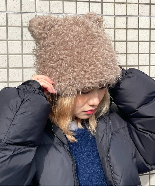 モヘア猫耳ニットCAP 1