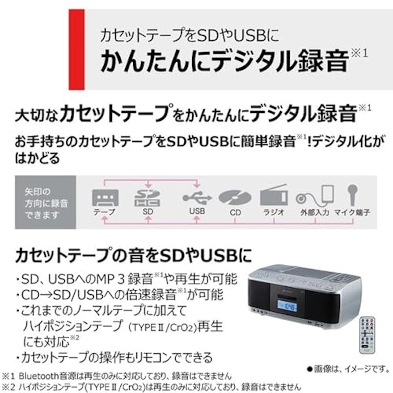 SD/USB/CDラジオカセットレコーダー 4