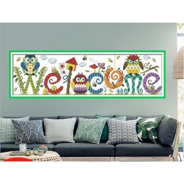 クロスステッチ 刺繍キット welcome＆いらっしゃい 3