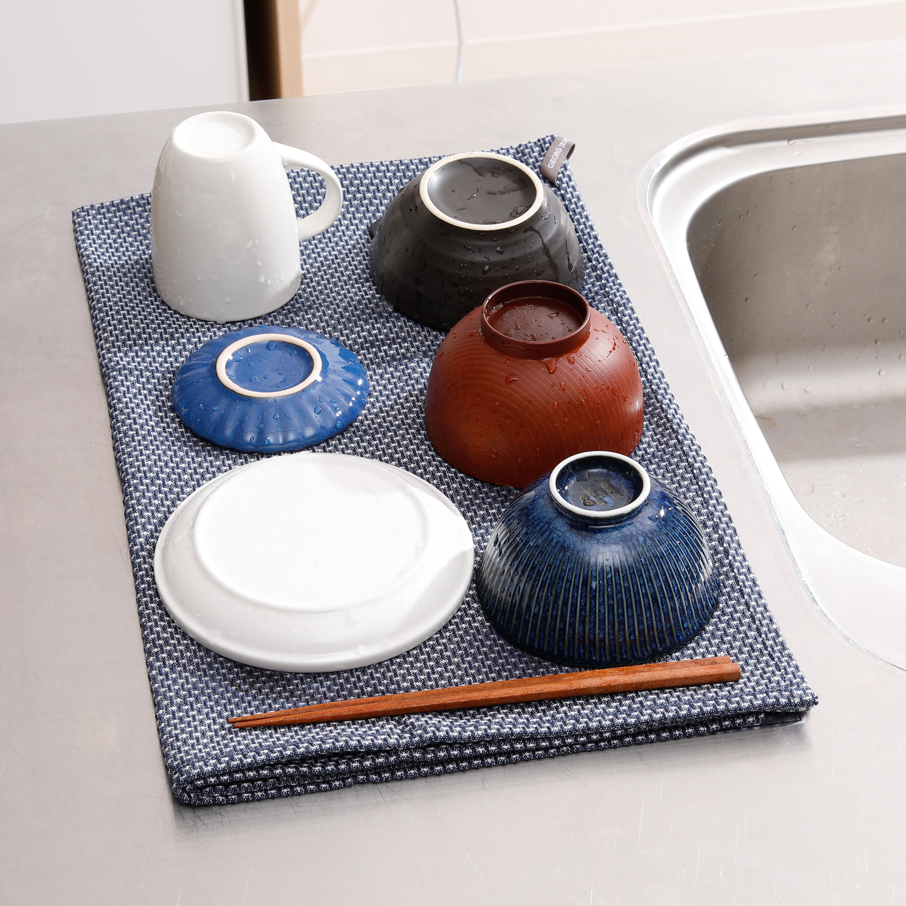 ジョージジェンセンダマスク２枚セット ジョージ ジェンセン ダマスク/エジプト ティータオル フリント