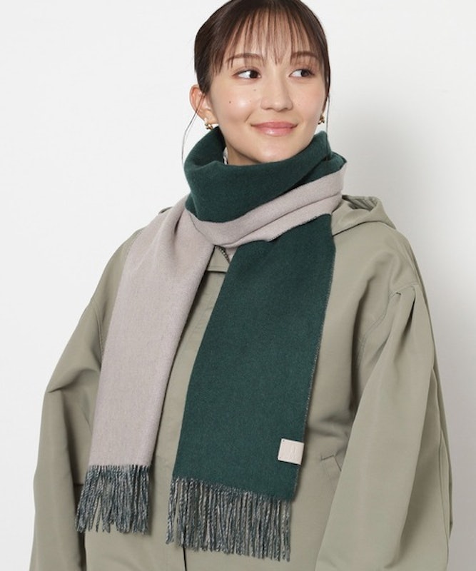 カシミヤ100%リバーシブルマフラー 2
