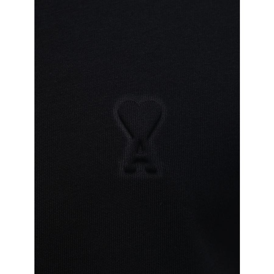 ブラック コットン Ami de Coeur エンボス Tシャツ 3