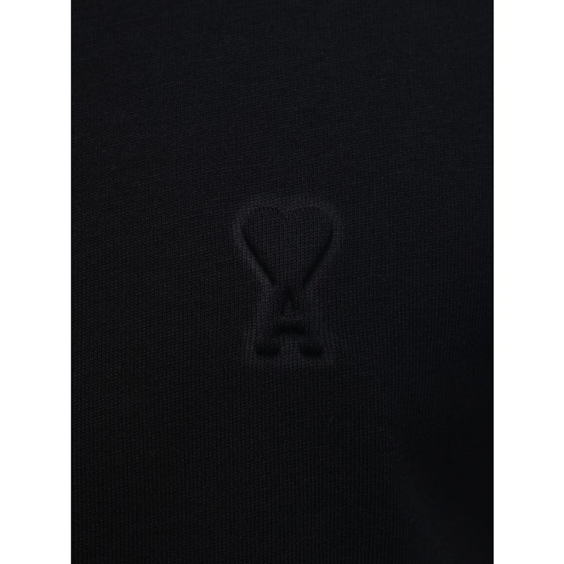 ブラック コットン Ami de Coeur エンボス Tシャツ 3