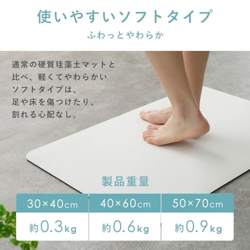 しっかり吸水! ソフト珪藻土マット 5