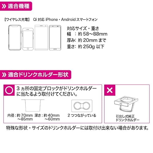 ワイヤレス充電 自動開閉スマホホルダー ドリンクイン 5