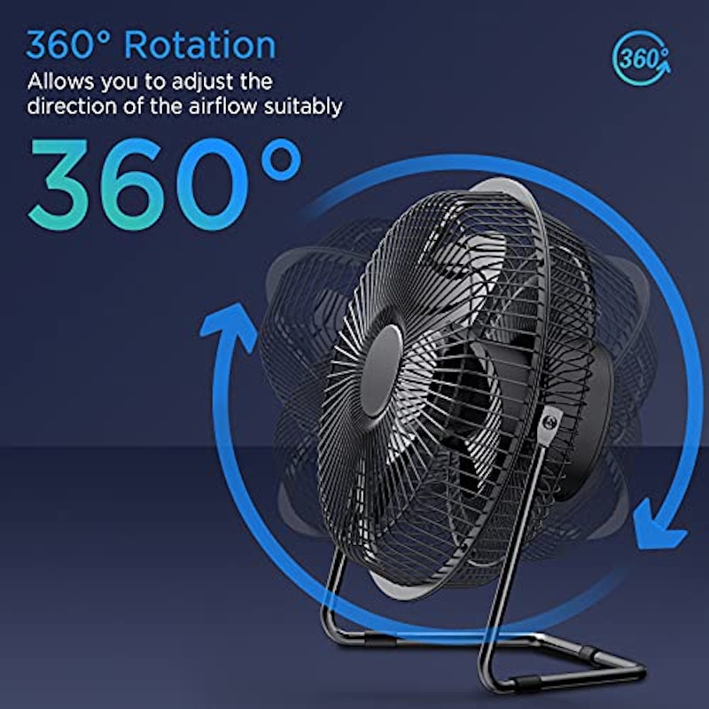 EasyAcc 卓上扇風機 8インチ USB充電式 2