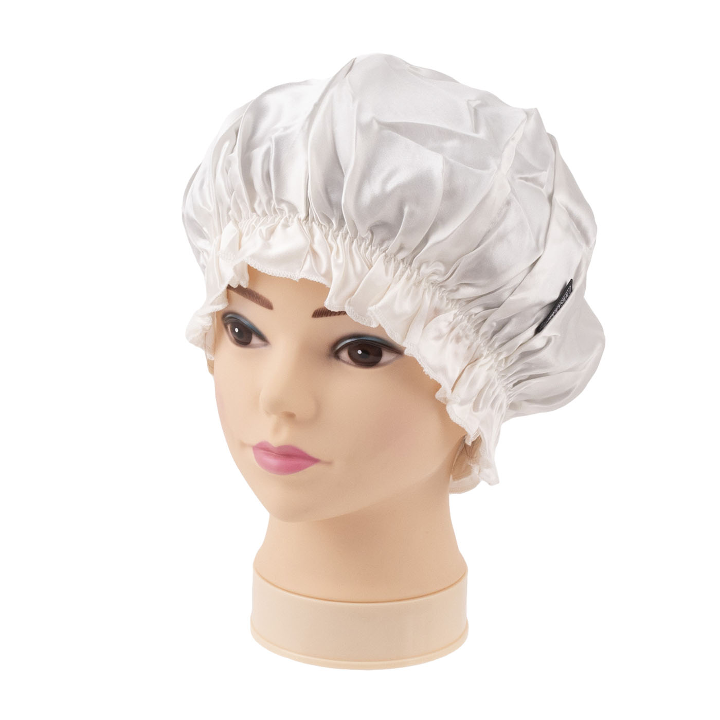 リリーシルク 19匁シルク100％ナイトキャップ フリル付きをレビュー