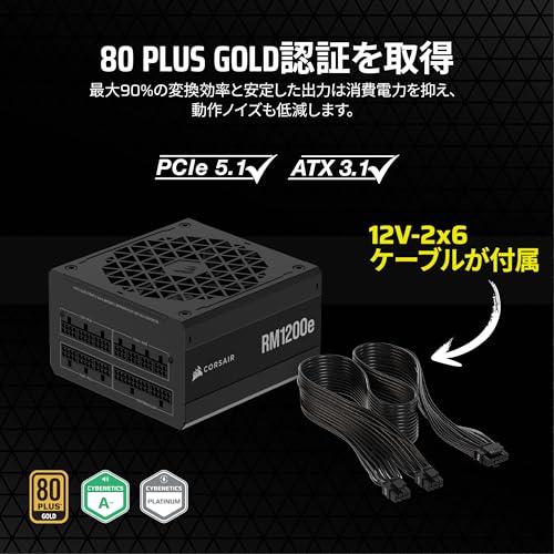 RMe シリーズ RM1200e 完全モジュール式低ノイズ ATX 電源 3