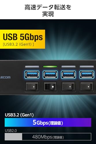 USB Type-C(TM) 4ポートUSB 5Gbpsハブ 5