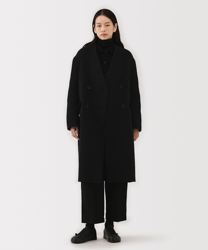 カシミヤ混ダブルブレストコート 3