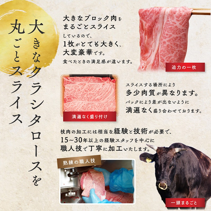 黒毛和牛A5等級霜降りクラシタスライス 4