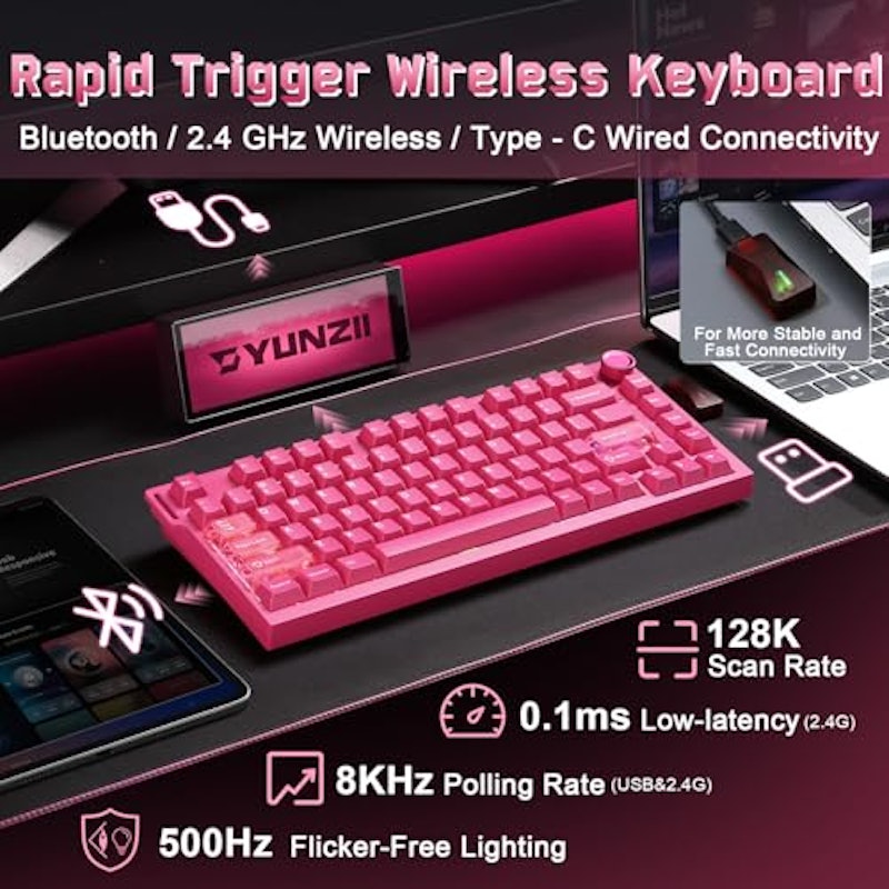 RT75 PRO Dual-8K Rapid Trigger Wireless Gaming Magnetic Keyboard 3