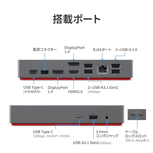 USB Type-C ドッキングステーション 4