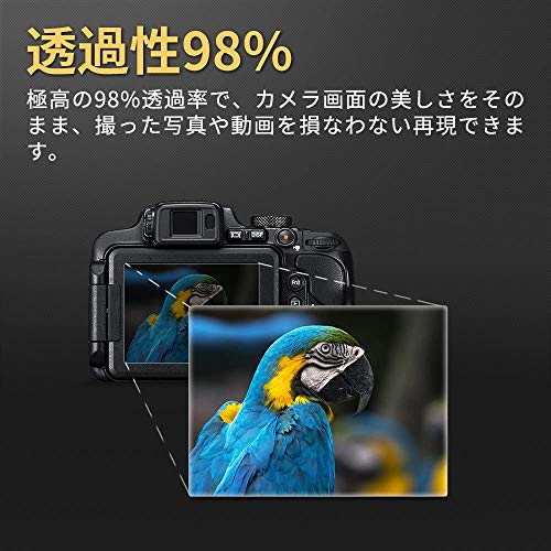 デジタルカメラ液晶保護フィルム 侘し PET製 2枚入り 高光沢 耐衝撃