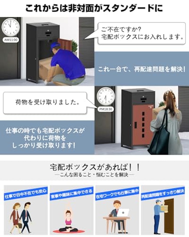 宅配ボックス 屋外 防水 宅配BOX 3