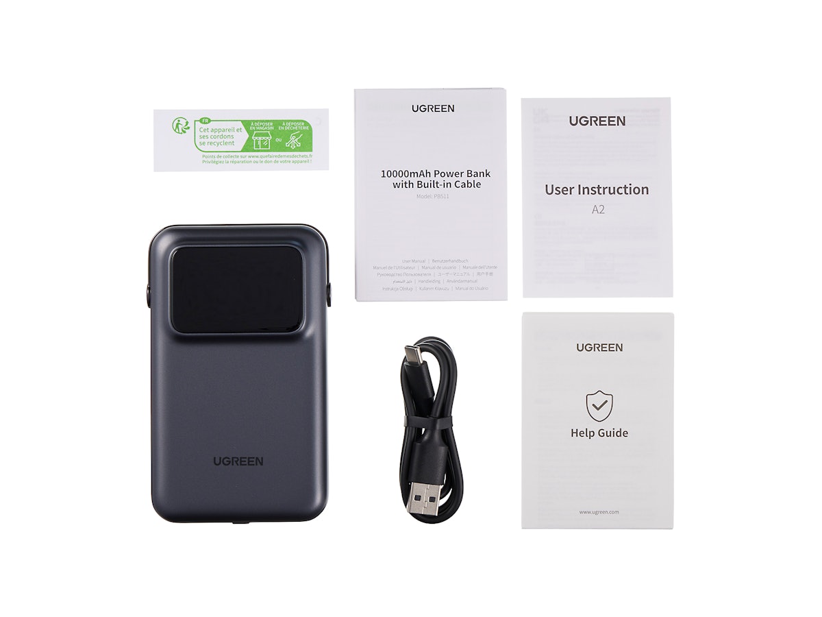 UGREEN Uno 10000mAh ケーブル内蔵型モバイルバッテリーの口コミ UGREEN Uno 10000mAh ケーブル内蔵型モバイルバッテリーの口コミ