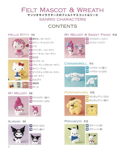 サンリオキャラクターズのフェルトマスコット&リース 2