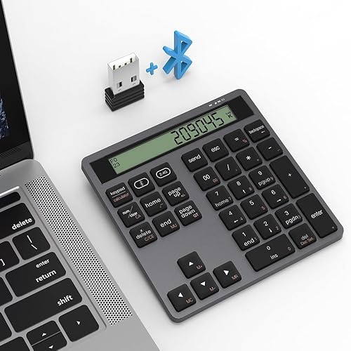 ワイヤレステンキー電卓 12桁 Amazon.co.jp: 電卓 テンキー bluetooth ワイヤレス パソコン接続 無線