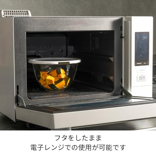 レンジフタ付き耐熱ガラス製ボウル2個セット 6
