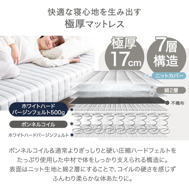 洗えるカバー脚付きマットレス 4