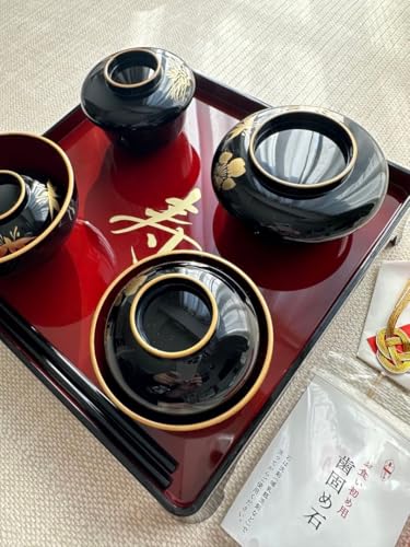 お食い初め用 黒漆塗り器セット 2