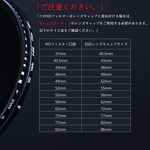 可変式 77mm減光NDフィルター ND2〜ND400 4