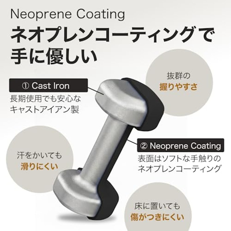 ダンベル ネオプレン 5kg 2個セット 4