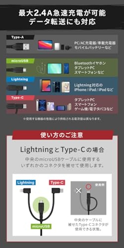 超タフ 3in1ケーブル 5