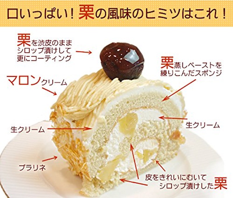 栗のロールケーキ 4