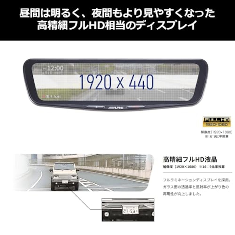 ドライブレコーダー搭載 12型デジタルミラー 6