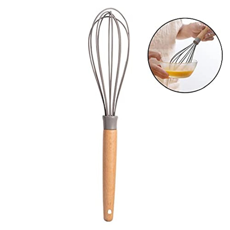 木製ハンドル付き シリコン泡立て器 4