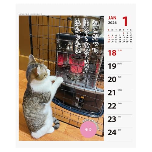 2026年カレンダー 猫川柳 3
