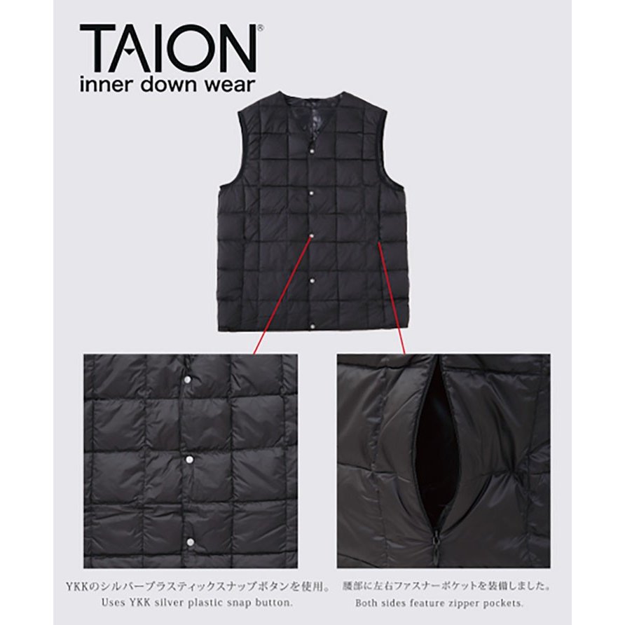 TAION Vネック ダウンベスト 2
