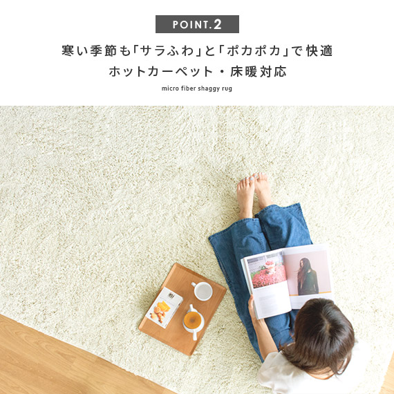 洗えるマイクロファイバーシャギーラグ 10